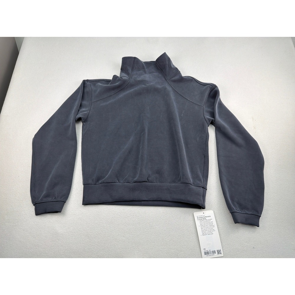 Lululemon Brushed Softstreme Funnel Neck Pullover Black LW3JKQS XS NEW